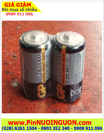GP Supercell R14S-2S2, Pin trung C 1.5v GP Supercell R14S-2S2 Super Heavy Duty /Gói 2viên